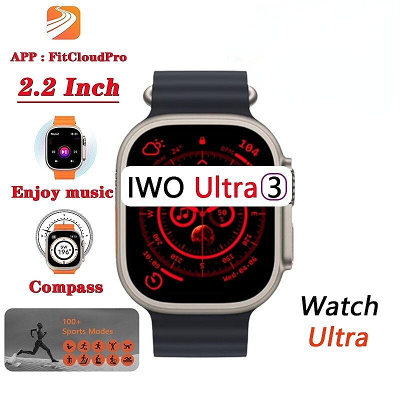 IWO Ʈ 3 Ʈ ġ   49 ̸ 2.2 ġ HD ȭ ħ NFC  Smartwatch ø 8   ƮϽ